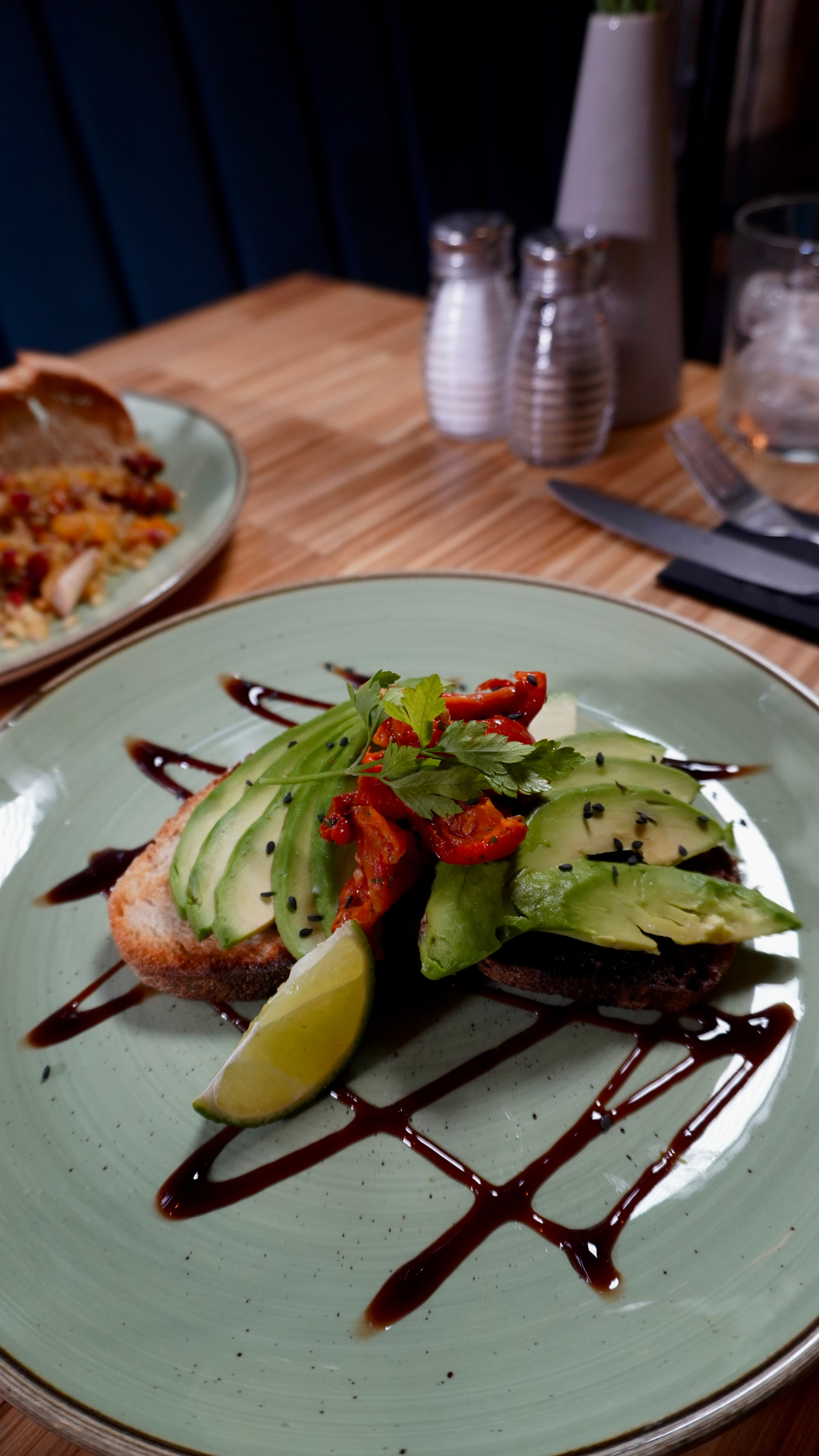 avocado and sundried tomatoes